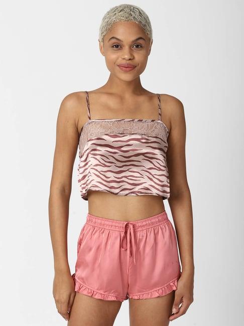 forever 21 pink lace crop cami top