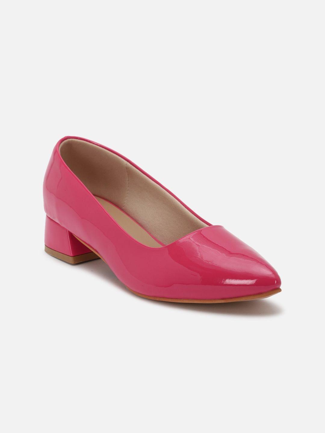 forever 21 pink pointed toe block pumps