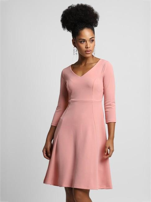 forever 21 pink regular fit a line dress