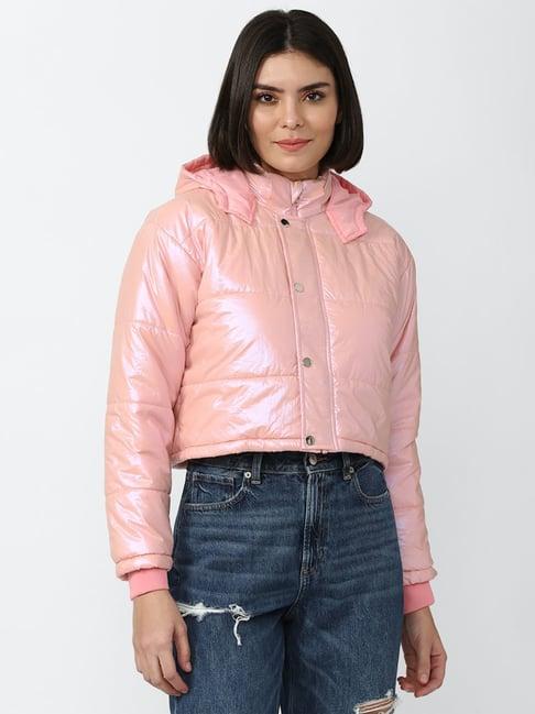 forever 21 pink regular fit hooded jacket