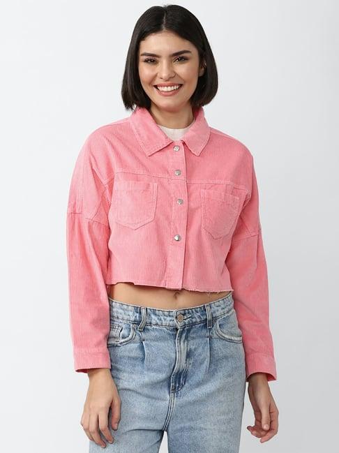 forever 21 pink regular fit jacket