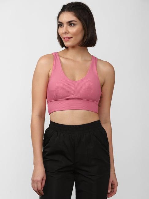 forever 21 pink striped sports bra