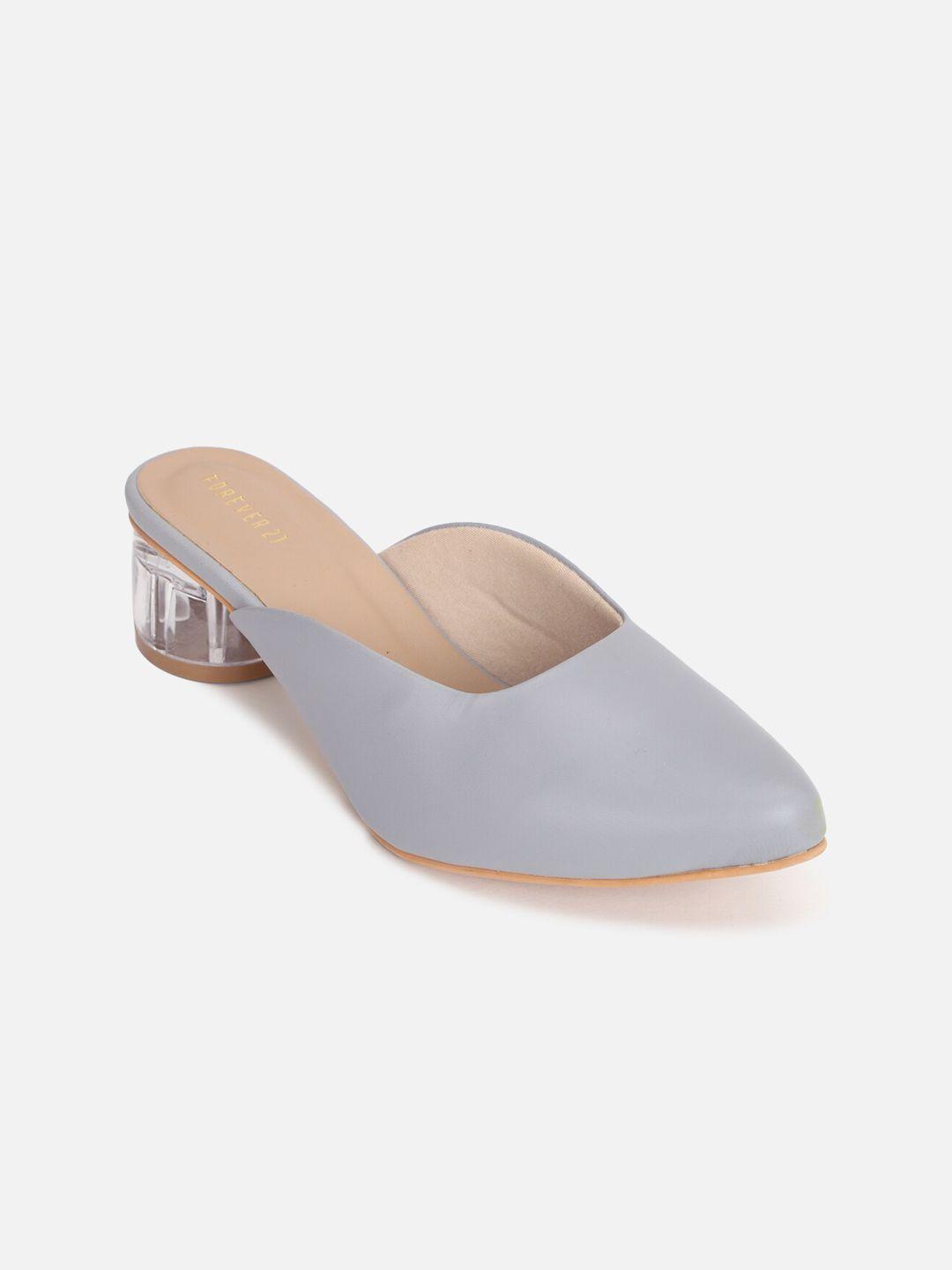 forever 21 pointed toe block mules