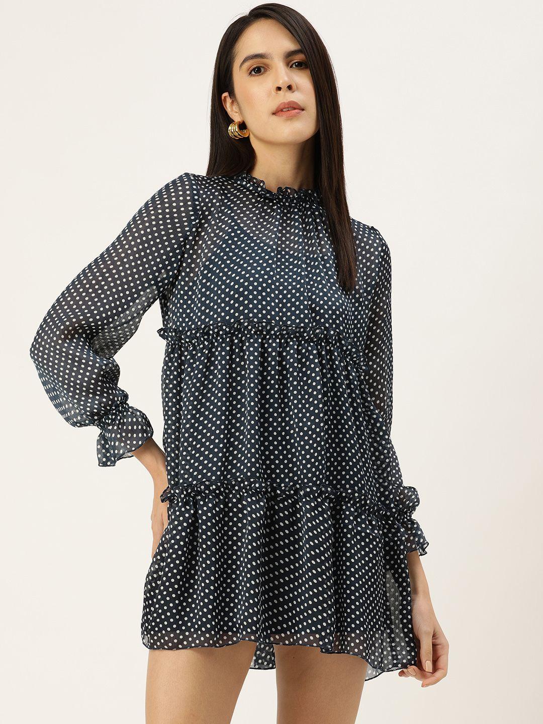 forever 21 polka dot printed a-line tiered dress