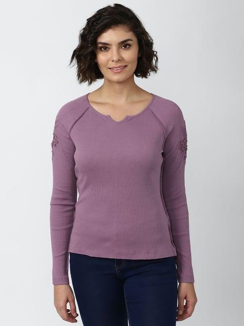 forever 21 purple cotton regular fit top