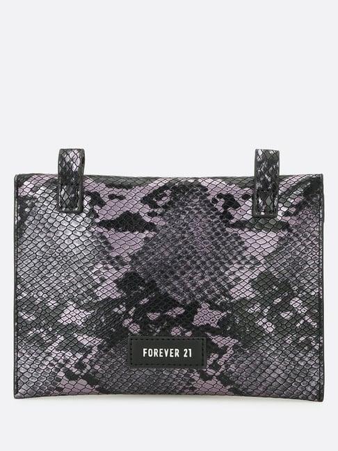 forever 21 purple polyester textured sling handbag