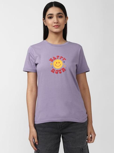 forever 21 purple printed t-shirt