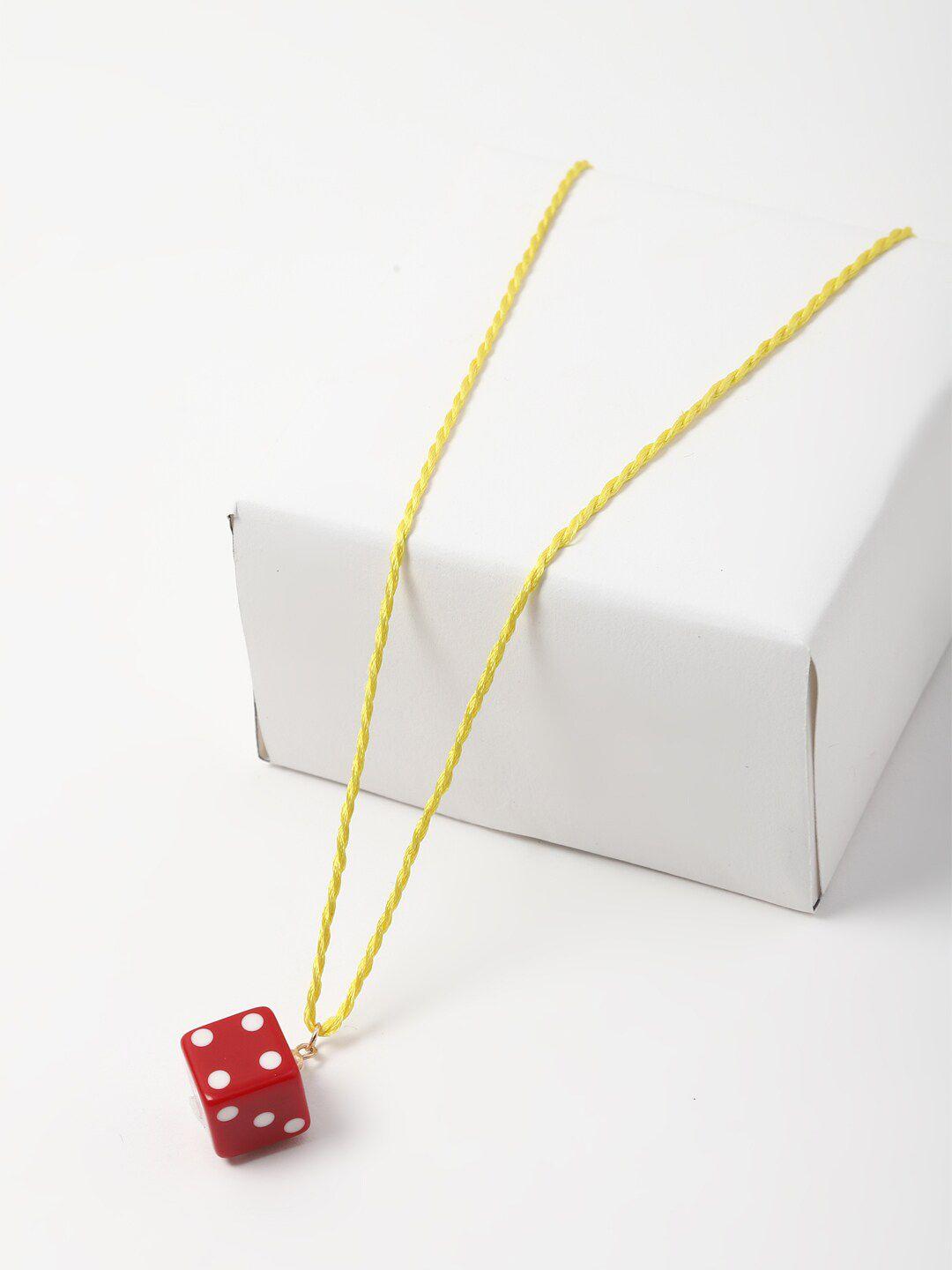 forever 21 red & yellow dice pendant chain