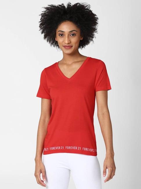 forever 21 red graphic print top