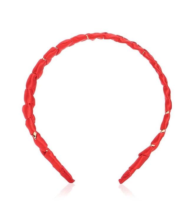 forever 21 red satin weave headband
