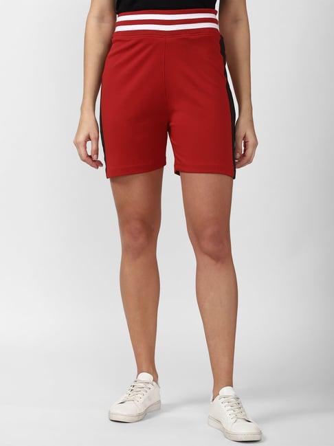 forever 21 red stripes knitted shorts