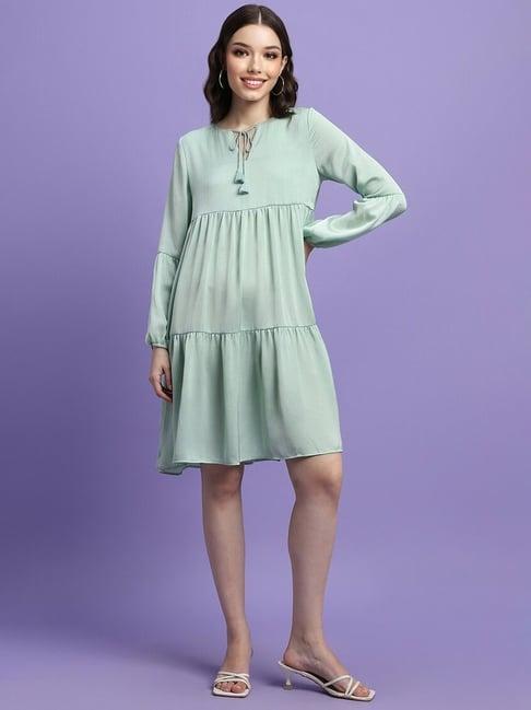 forever 21 sage green a-line dress