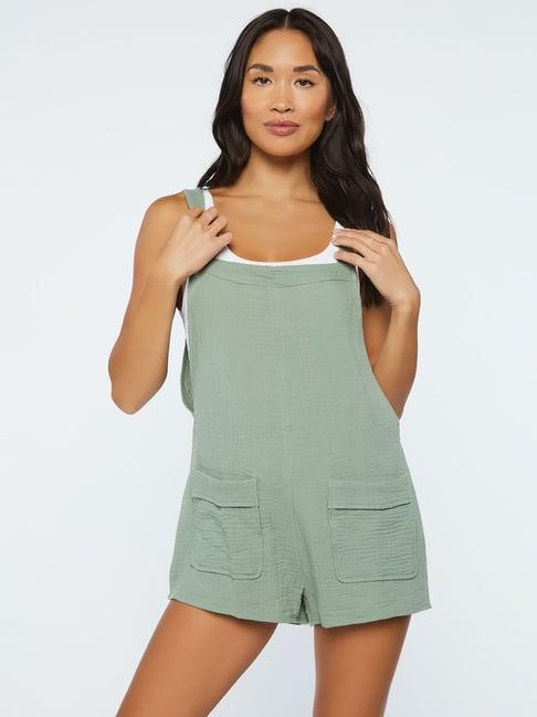 forever 21 sage green mini playsuit