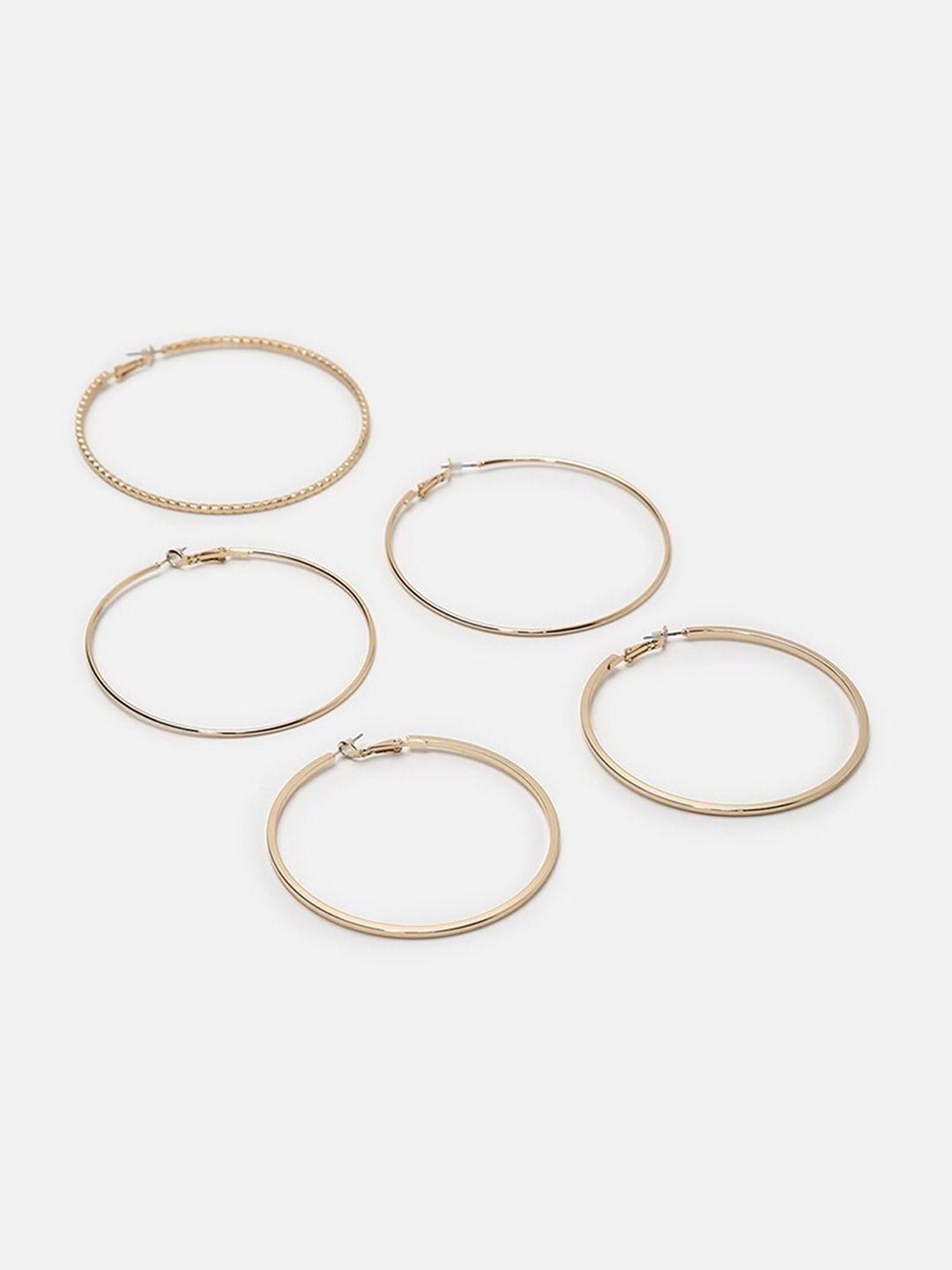 forever 21 set of 5 gold-plated contemporary hoops