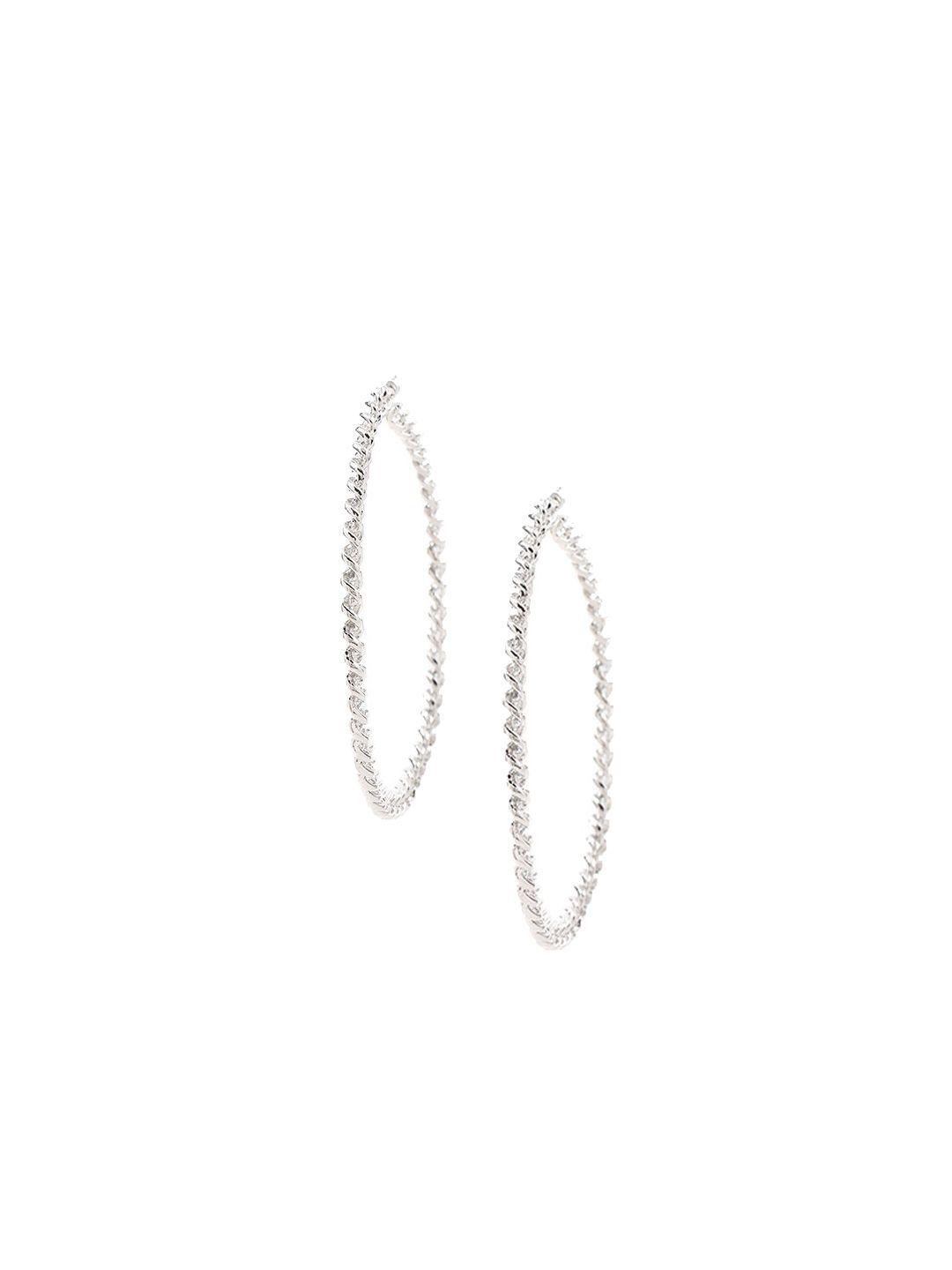 forever 21 silver-toned circular hoop earrings