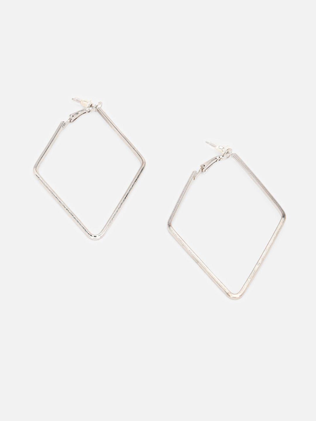 forever 21 silver-toned contemporary hoop earrings