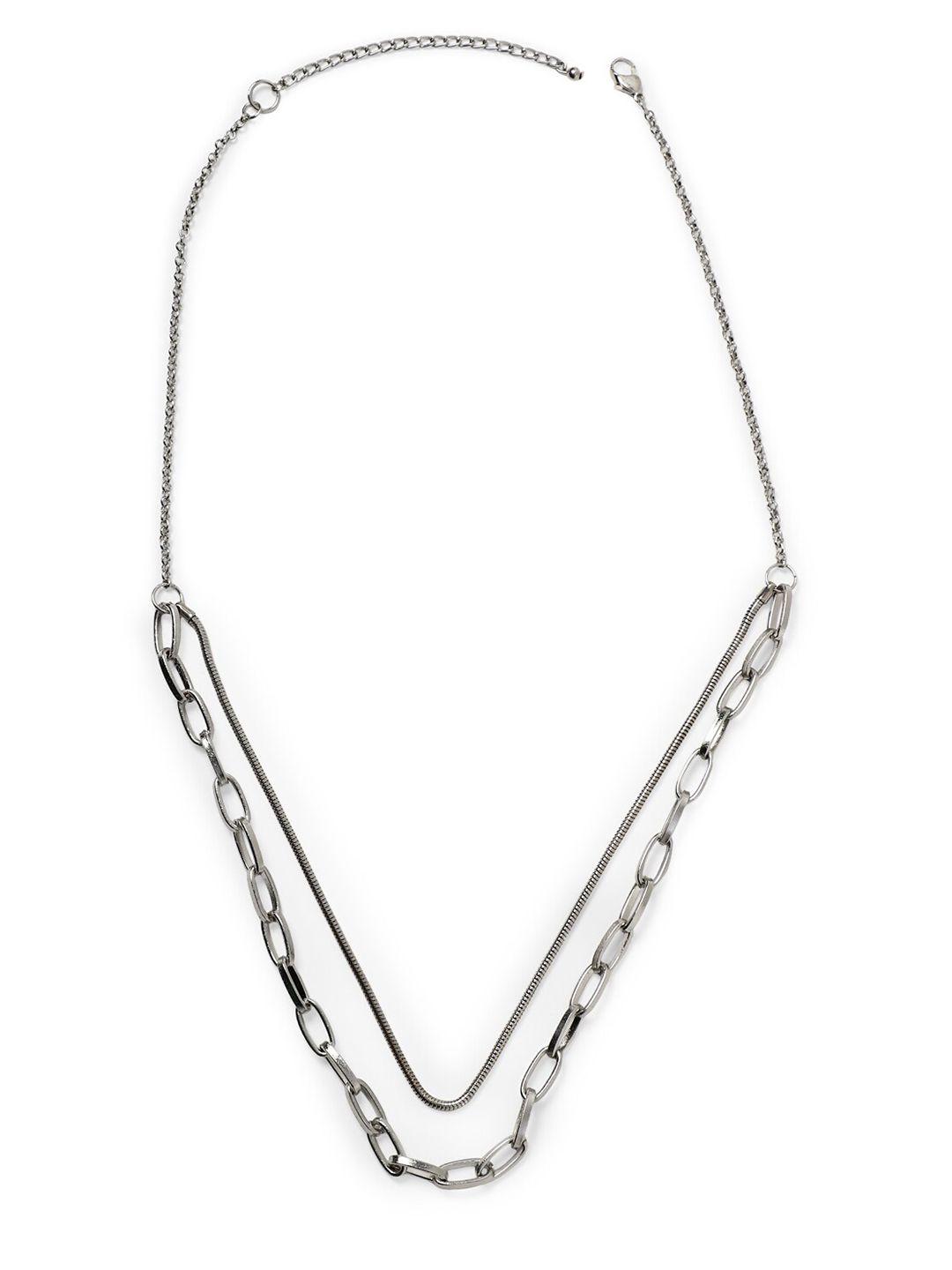 forever 21 silver-toned silver-plated layered necklace