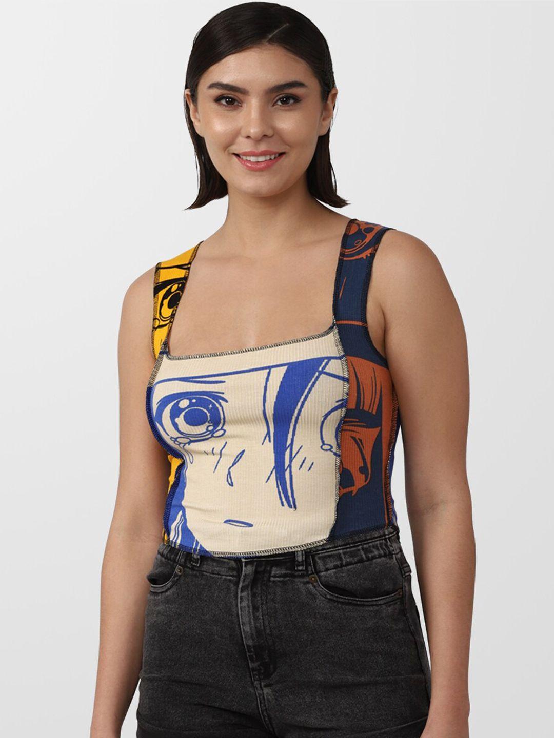 forever 21 sleeveless printed top