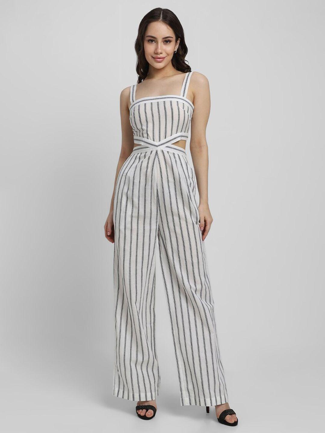 forever 21 striped pure cotton  basic jumpsuit