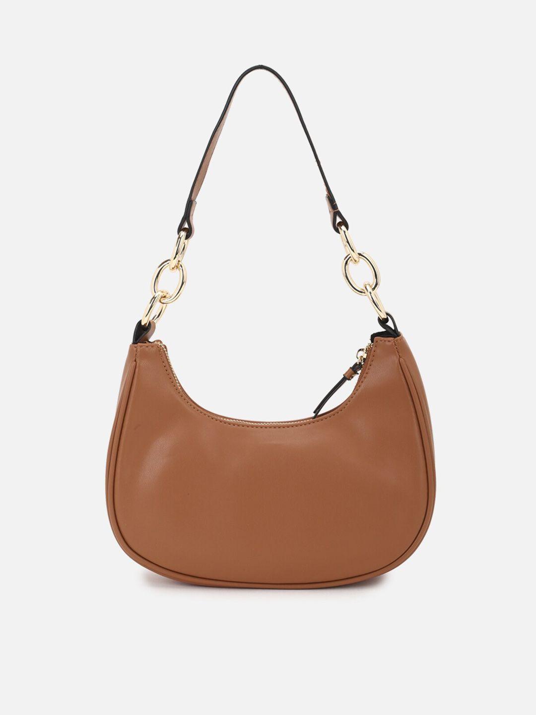 forever 21 tan brown pu half moon hobo bag