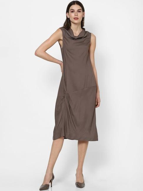 forever 21 taupe regular fit a line dress