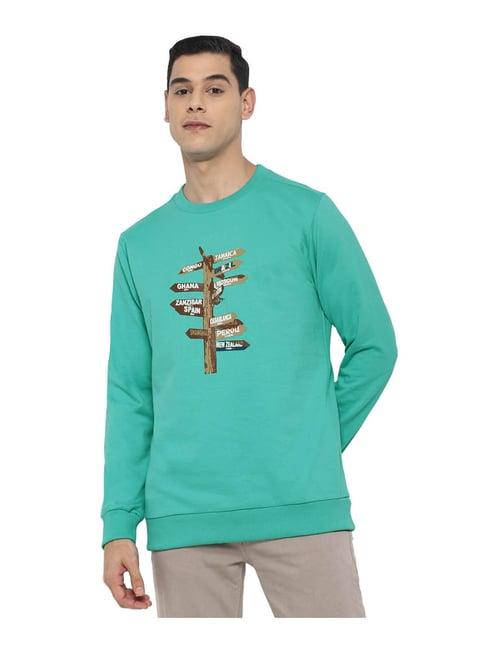 forever 21 teal printed sweatshirt