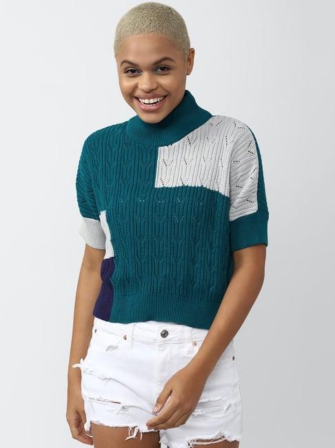 forever 21 teal sweater