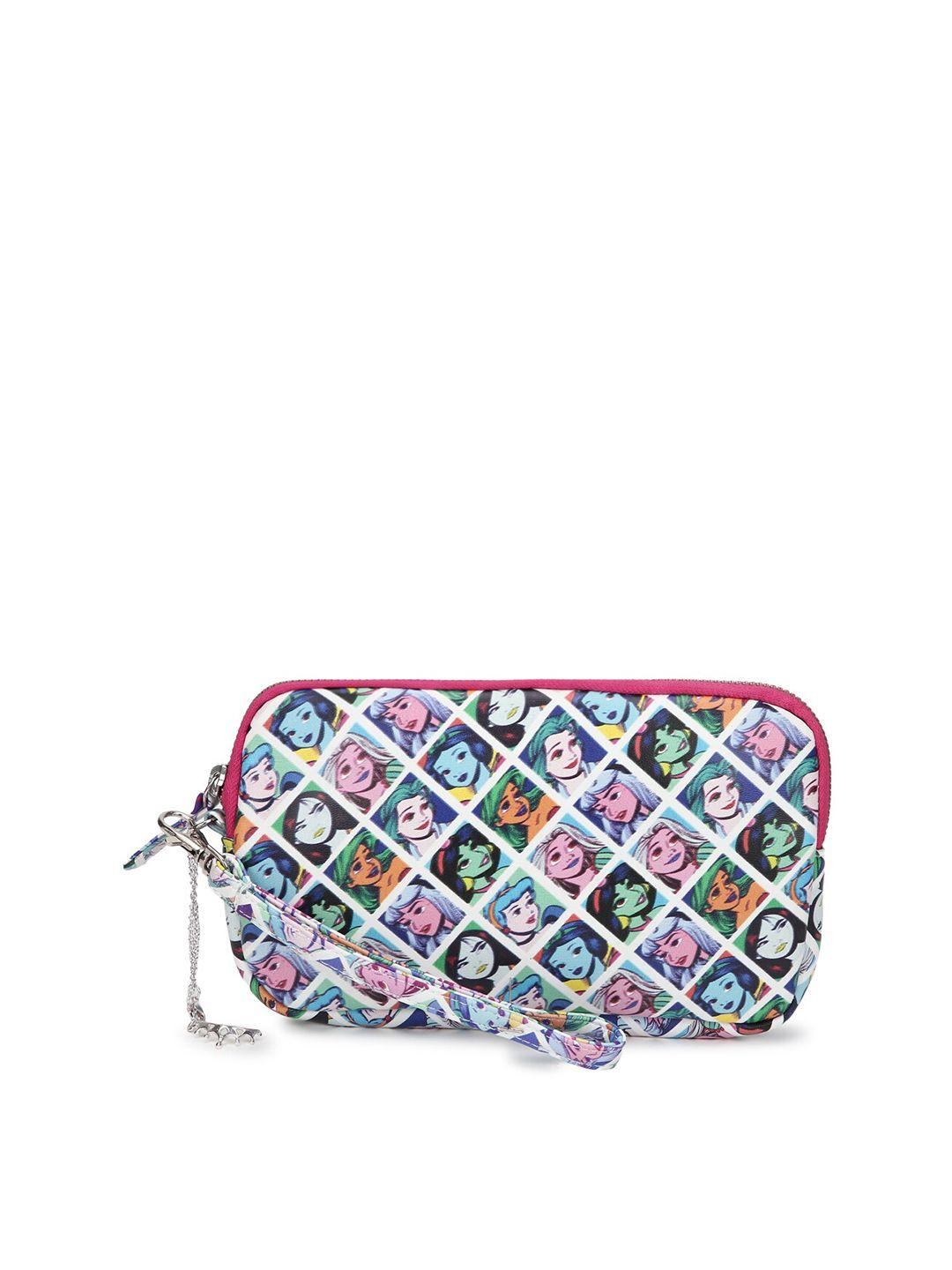 forever 21 white & pink printed purse clutch
