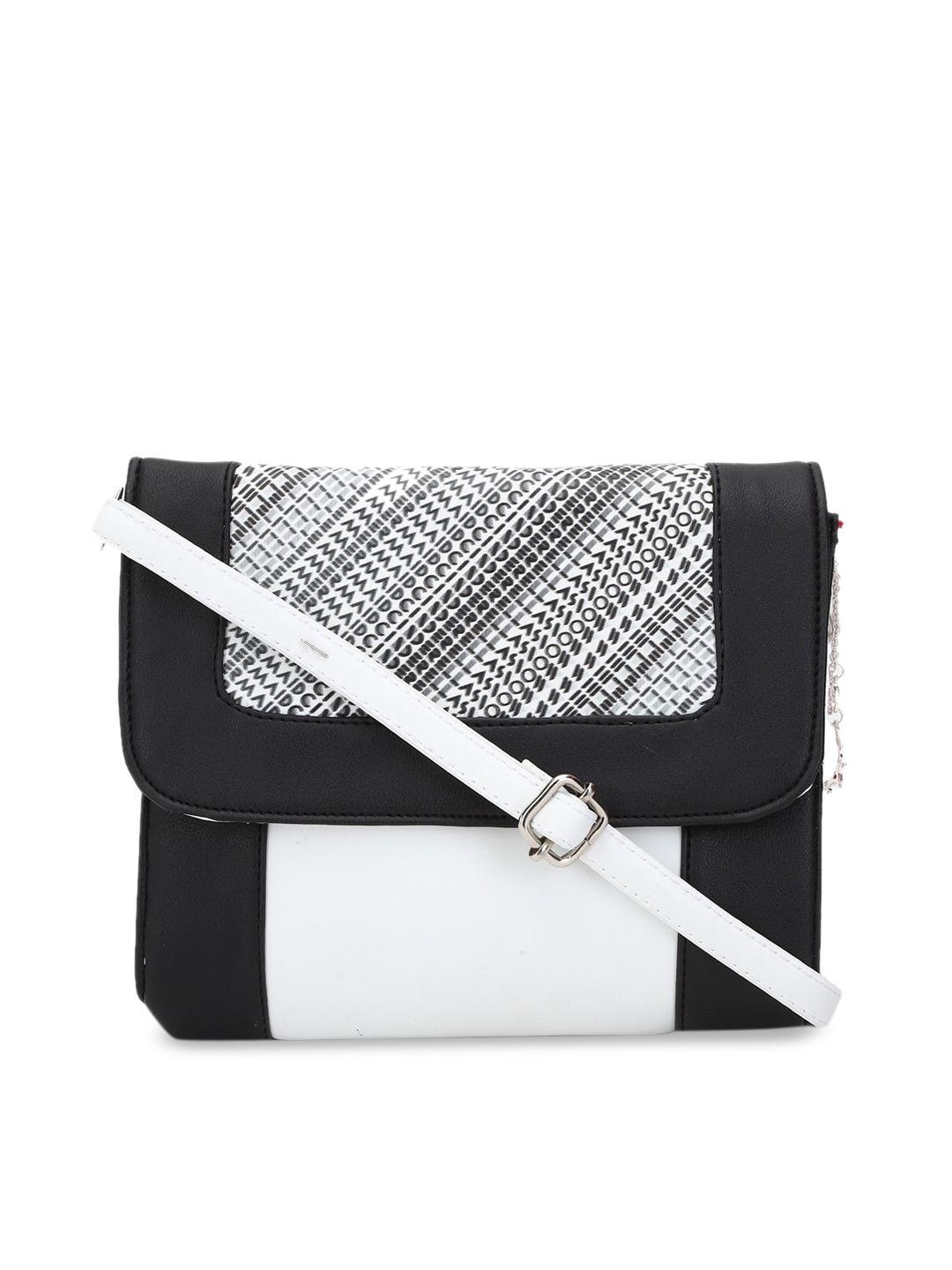 forever 21 white colourblocked pu structured sling bag