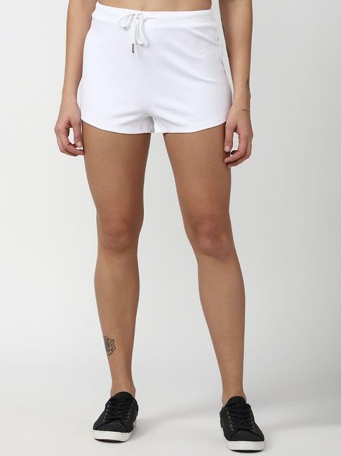 forever 21 white cotton regular fit knit shorts