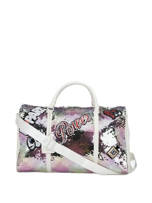 forever 21 white medium duffle bag