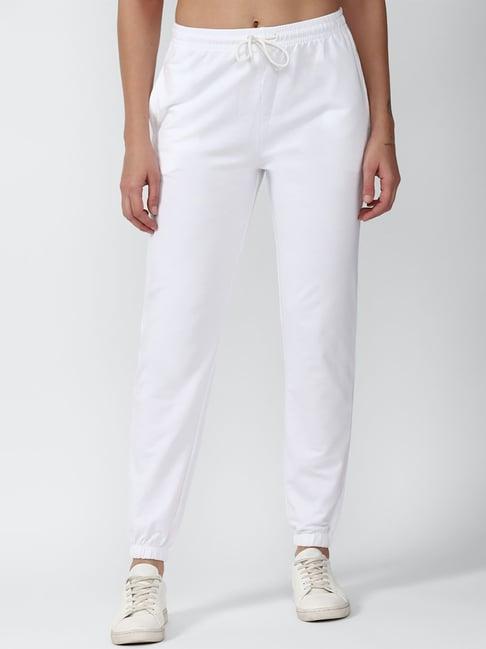 forever 21 white regular fit joggers