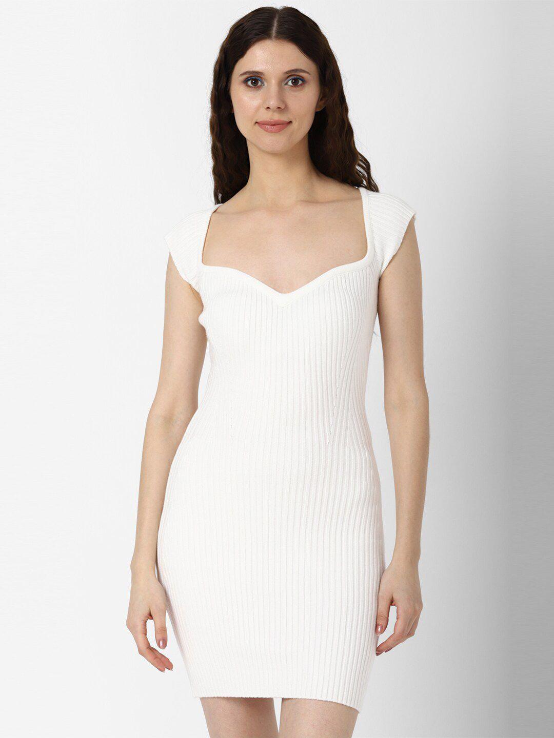 forever 21 white striped bodycon dress