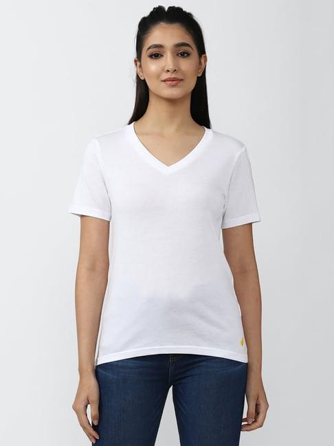 forever 21 white v-neck t-shirt