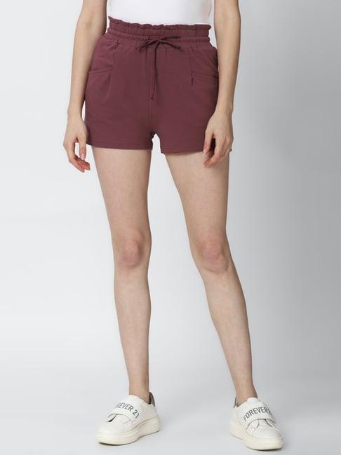 forever 21 wine regular fit shorts