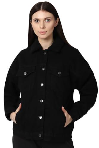 forever 21 women's a-line coat (439825_black