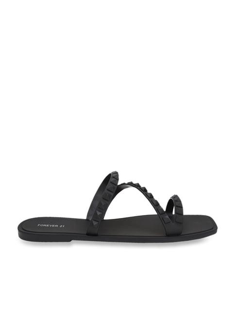 forever 21 women's black casual sandals