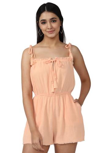 forever 21 women's cotton classic ankle length dress (459787_peach