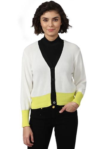 forever 21 women's cotton v-neck cardigan sweater (599447_cream