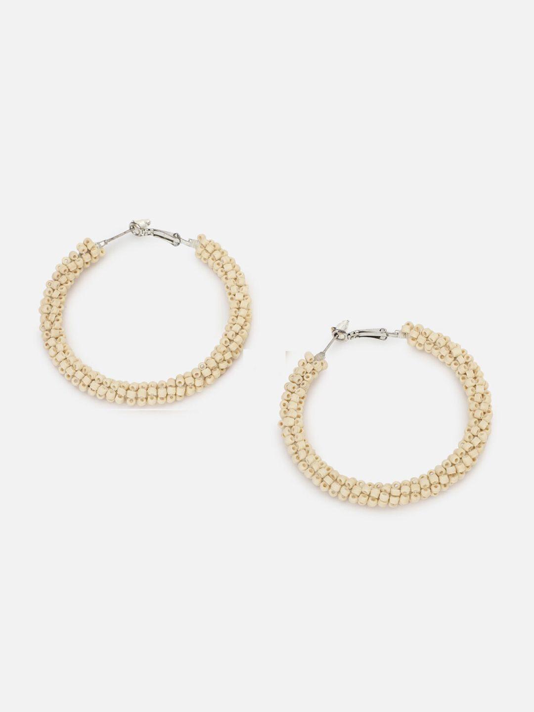 forever 21 women beige contemporary hoop earrings