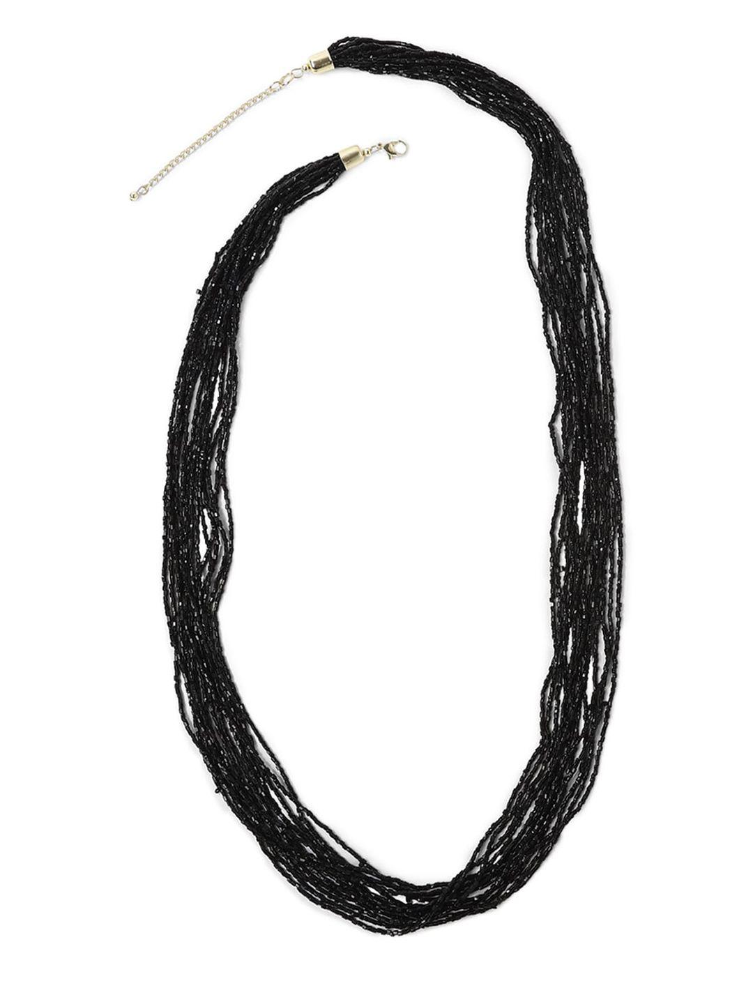 forever 21 women black beaded necklace