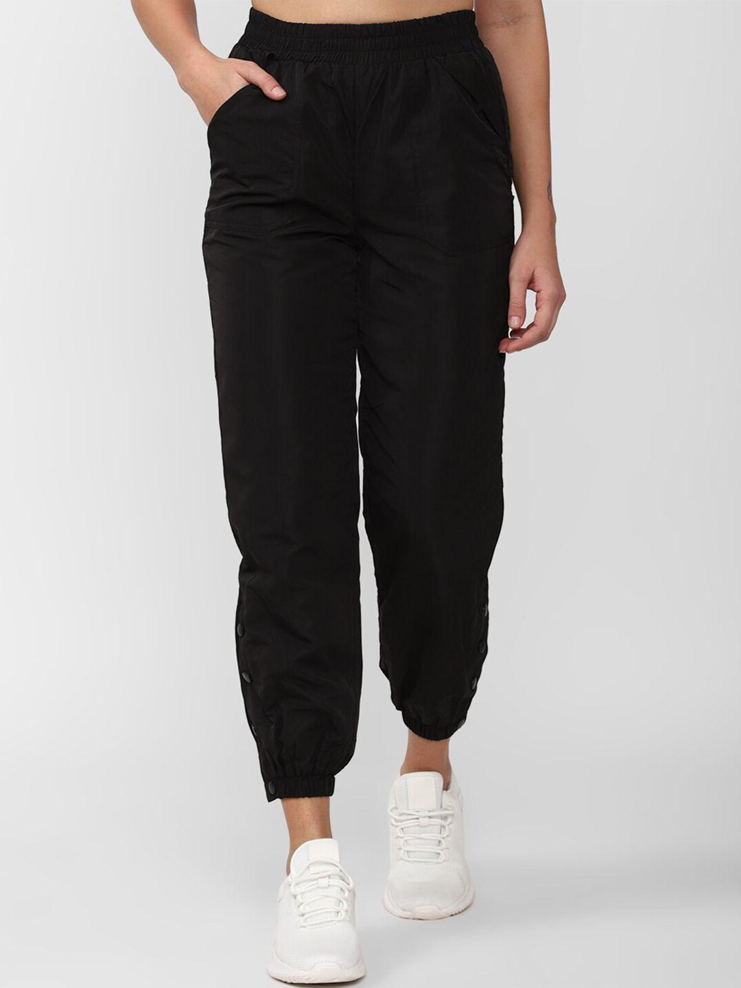 forever 21 women black joggers trousers