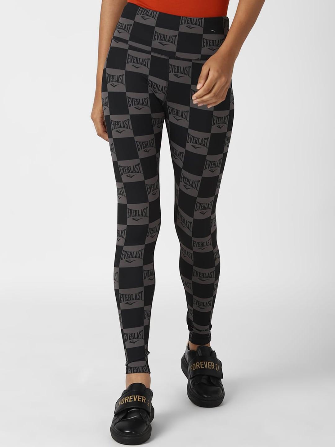 forever 21 women black printed tights