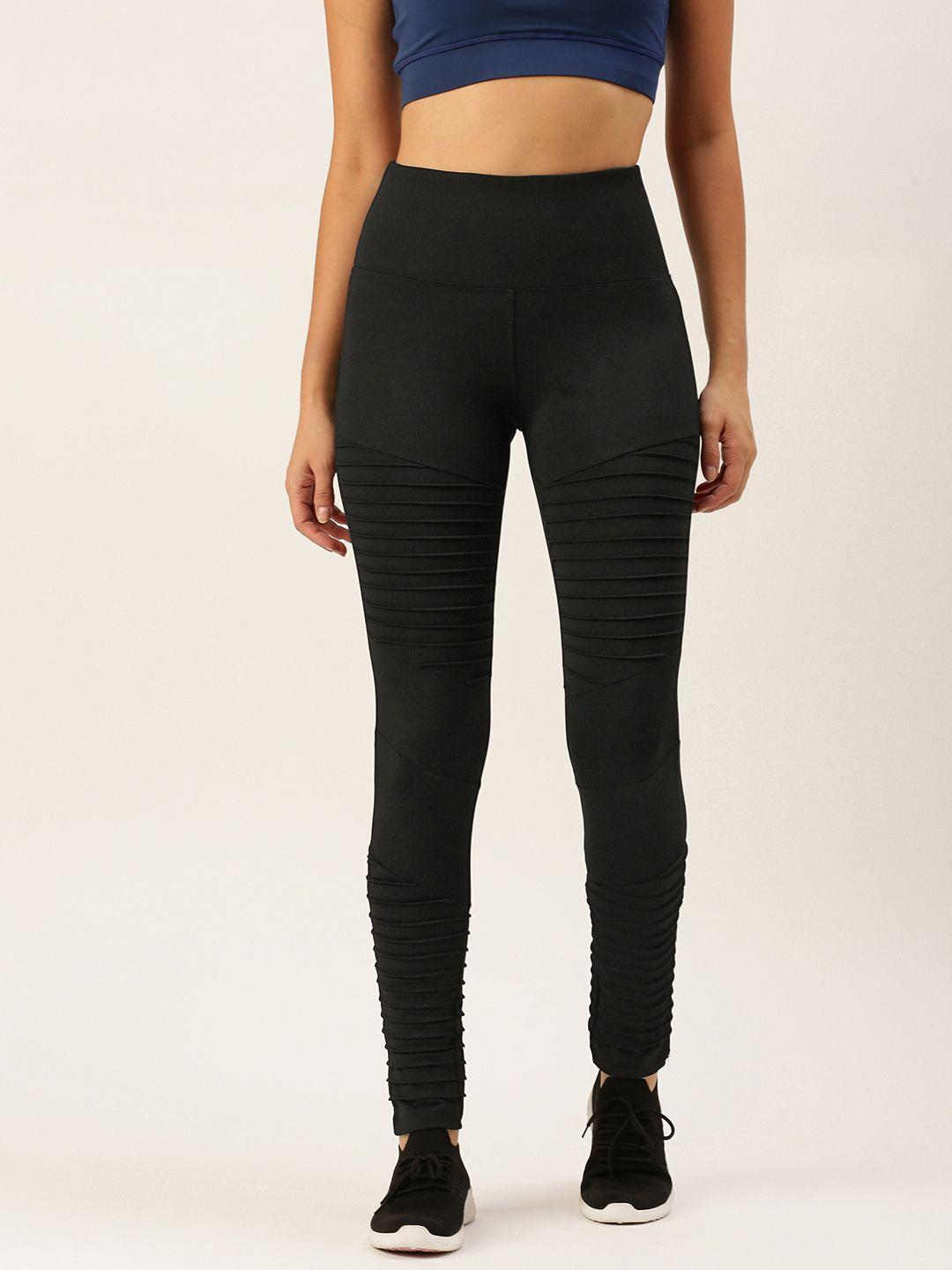 forever 21 women black solid high rise leggings