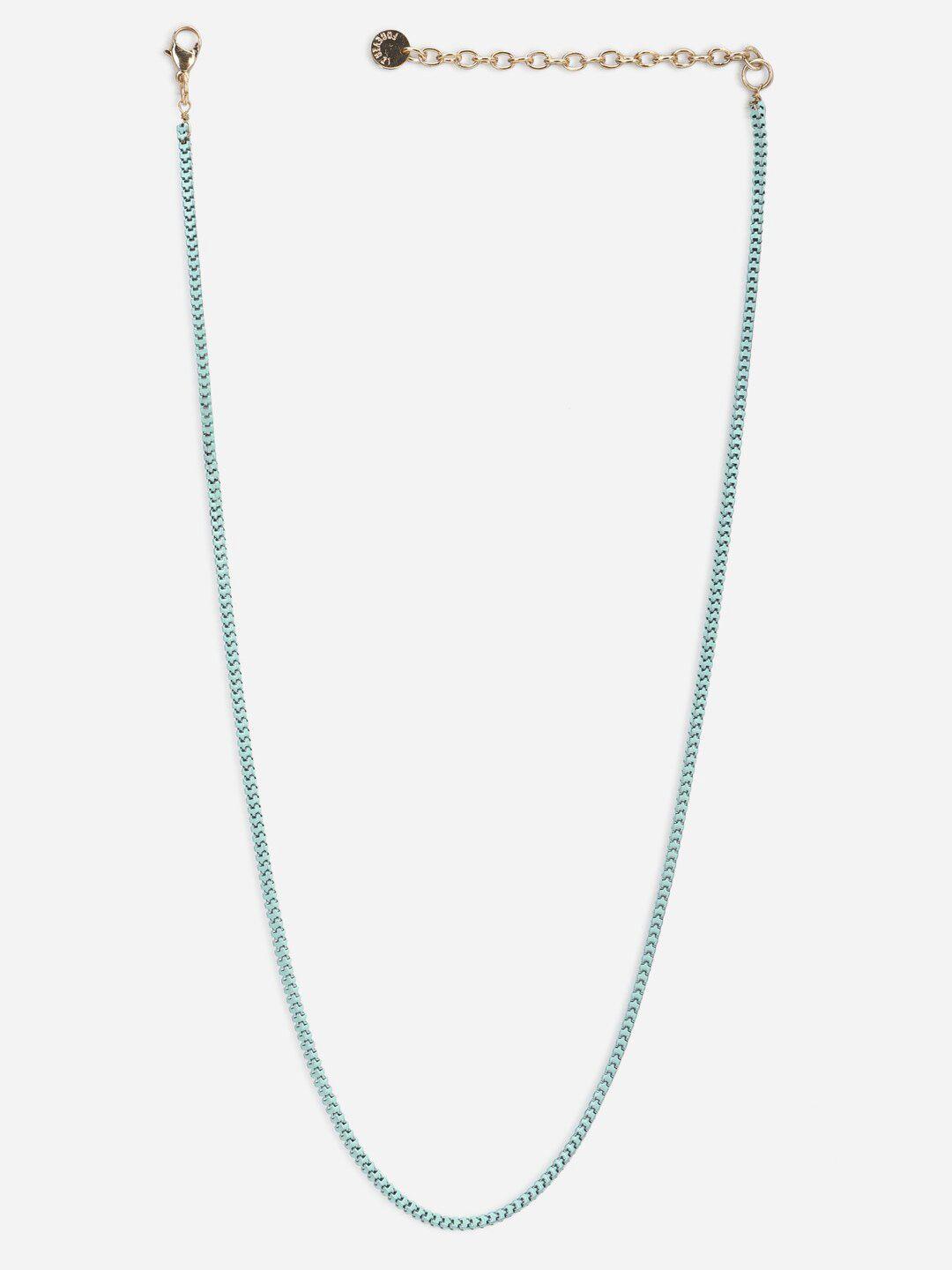 forever 21 women blue & gold-toned necklace