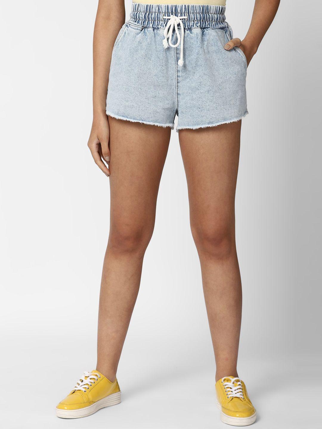 forever 21 women blue denim shorts