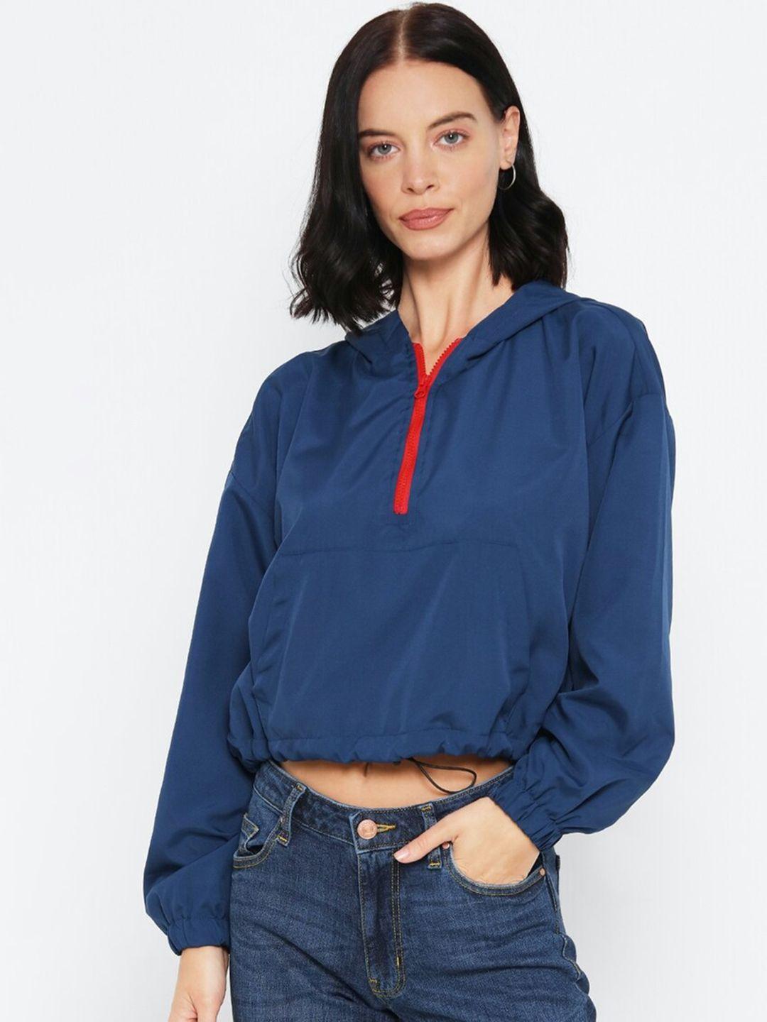 forever 21 women blue solid bomber