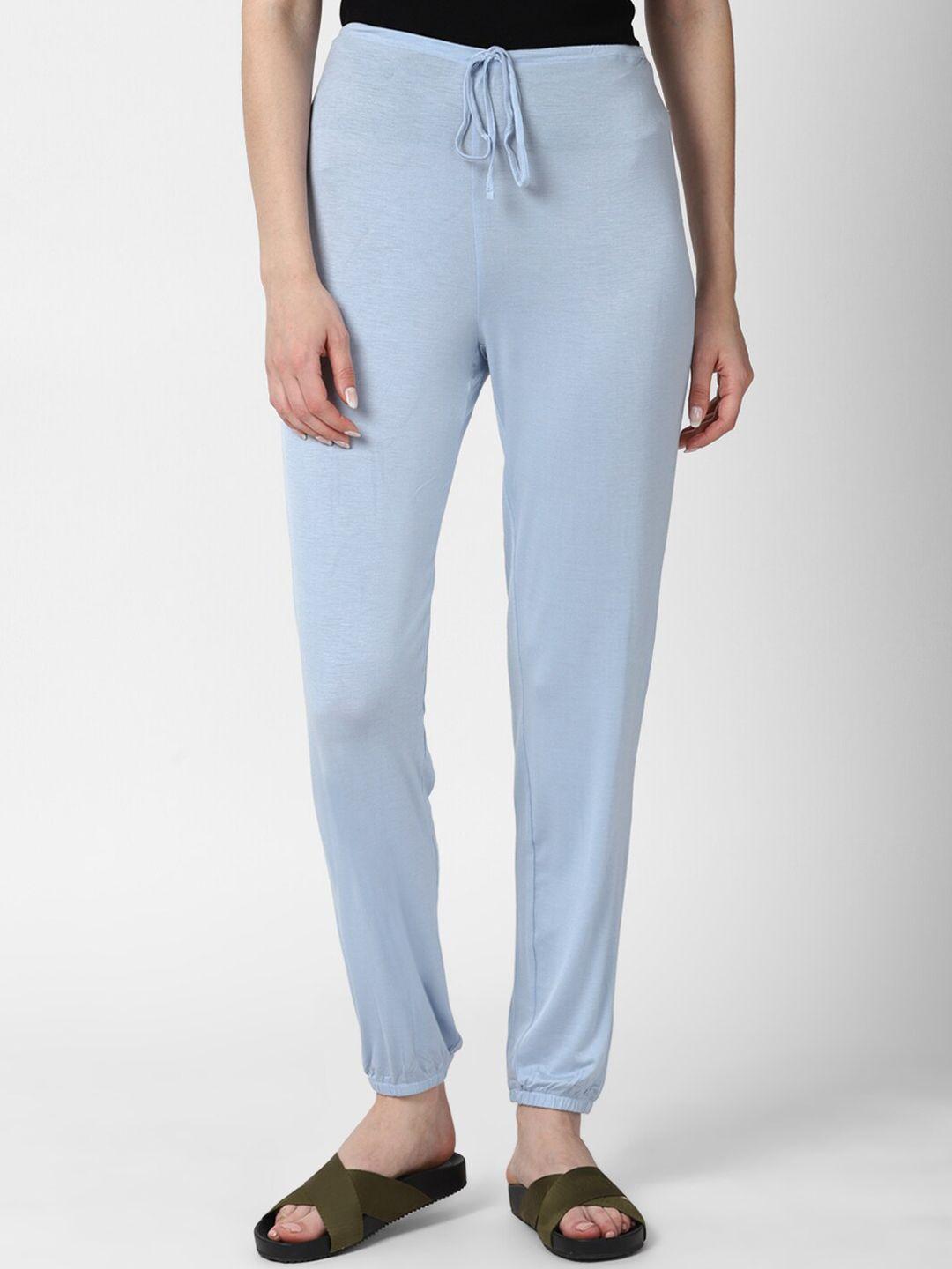 forever 21 women blue solid lounge pants