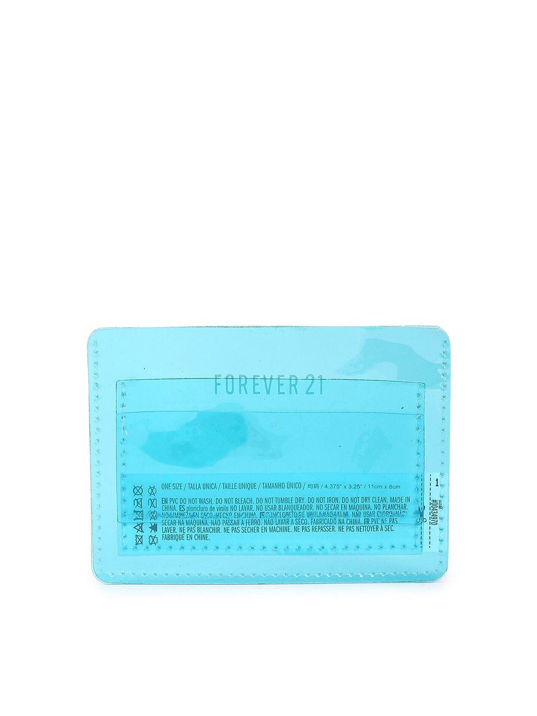 forever 21 women blue transparent mini wallet card holder