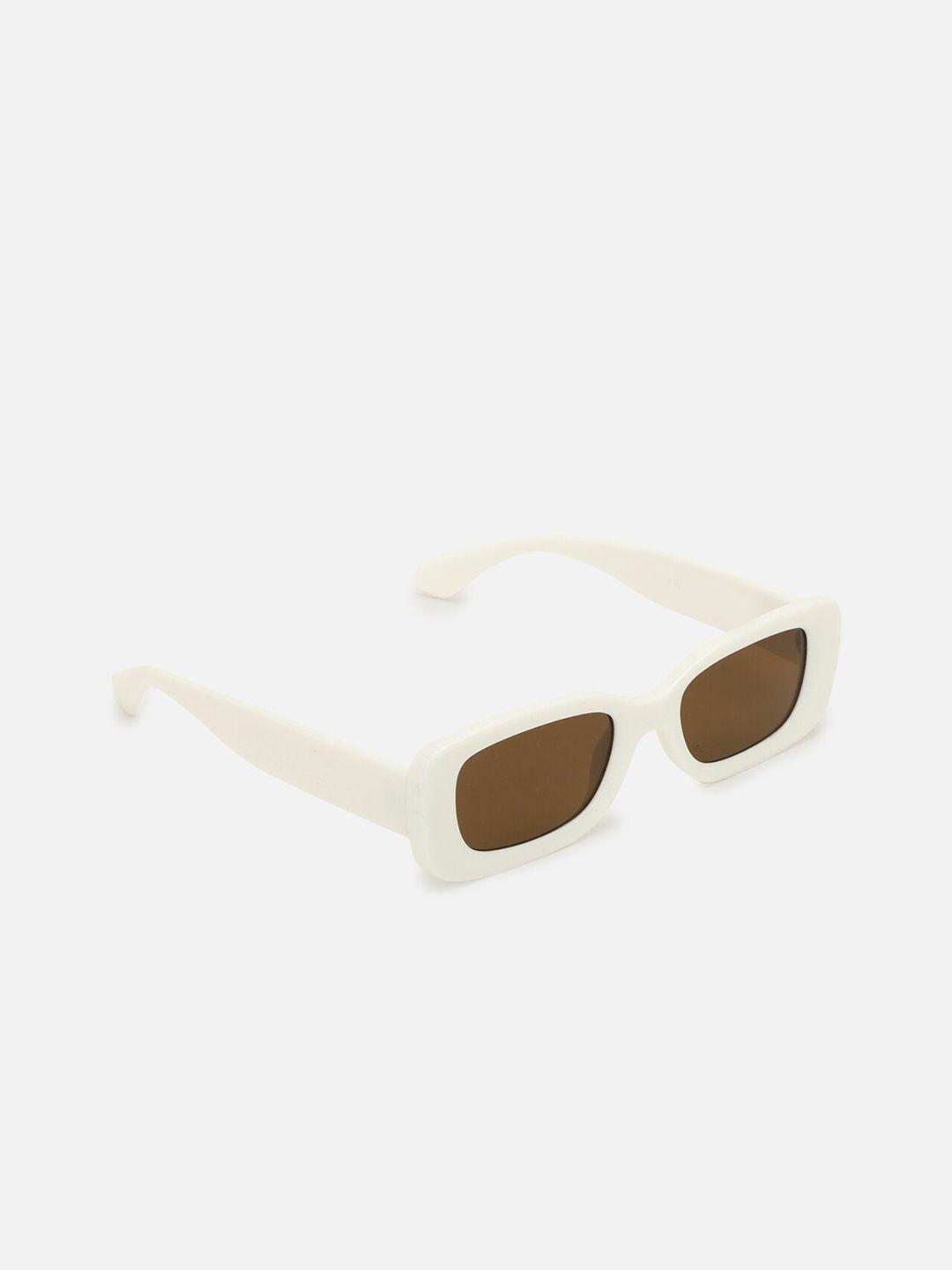 forever 21 women brown lens & white square sunglass